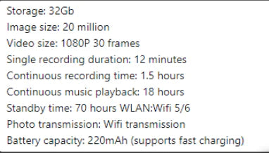 AI Camera Smart Glasses